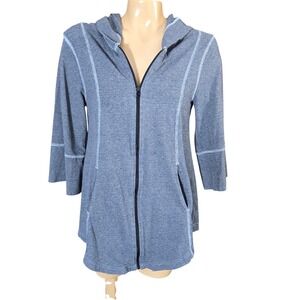 Lur. Fashion For Change Striped Hourglass Hoodie Jacket Gray‎ Zip Up 3/4 Sleeve